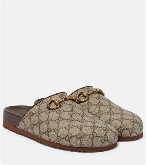 gucci gg monogram mule|gucci horse bit slippers.